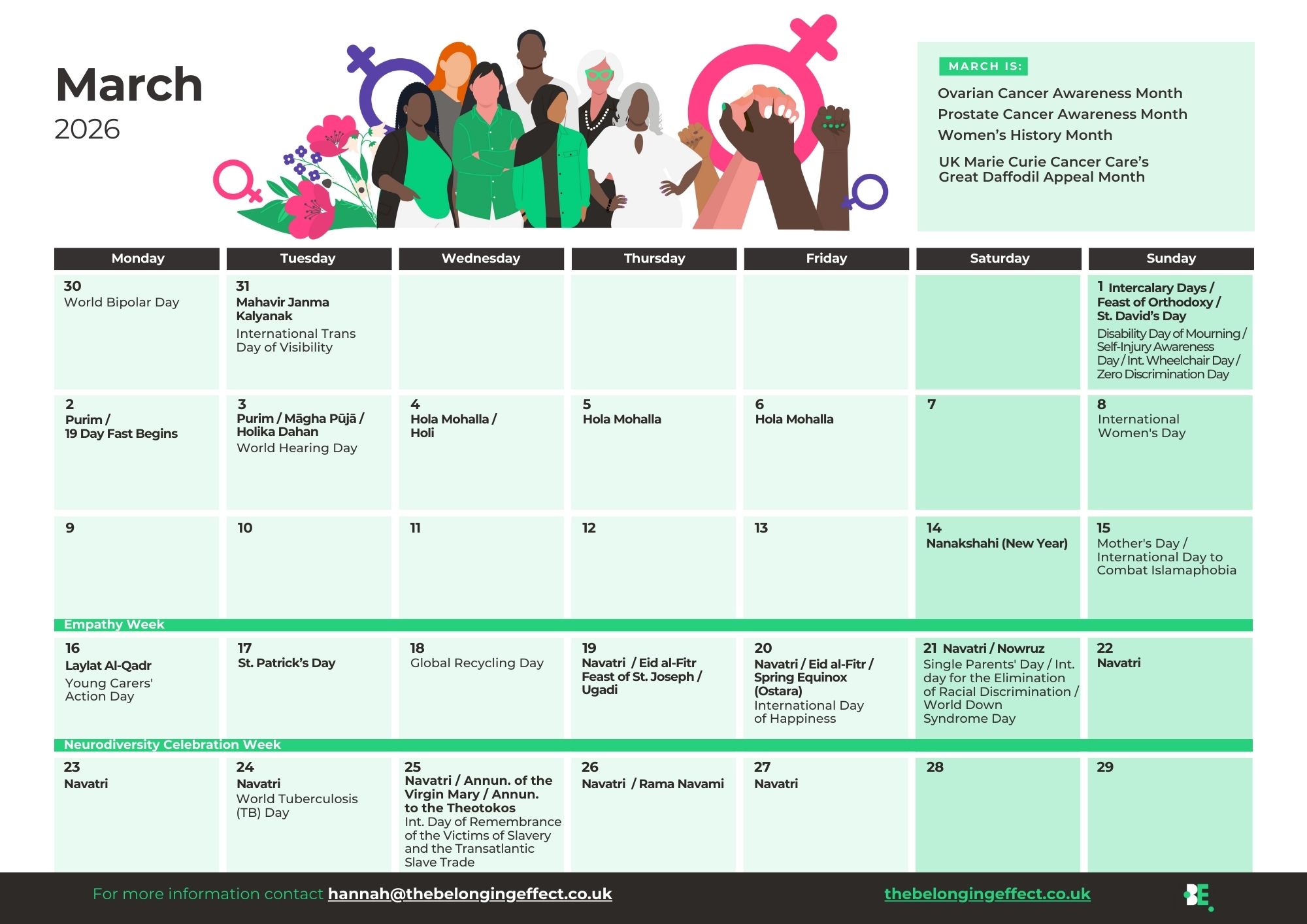 Belonging Effect DEIB Calendar March 2026